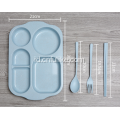 Set Makan Plastik Jerami Gandum 4-Buah